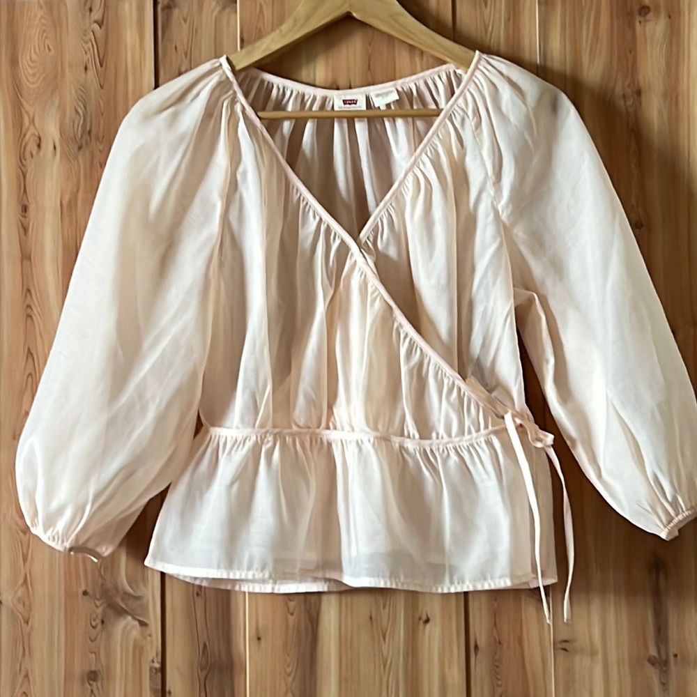 Never Worn Dreamy Sheer Wrap Ruffle Top